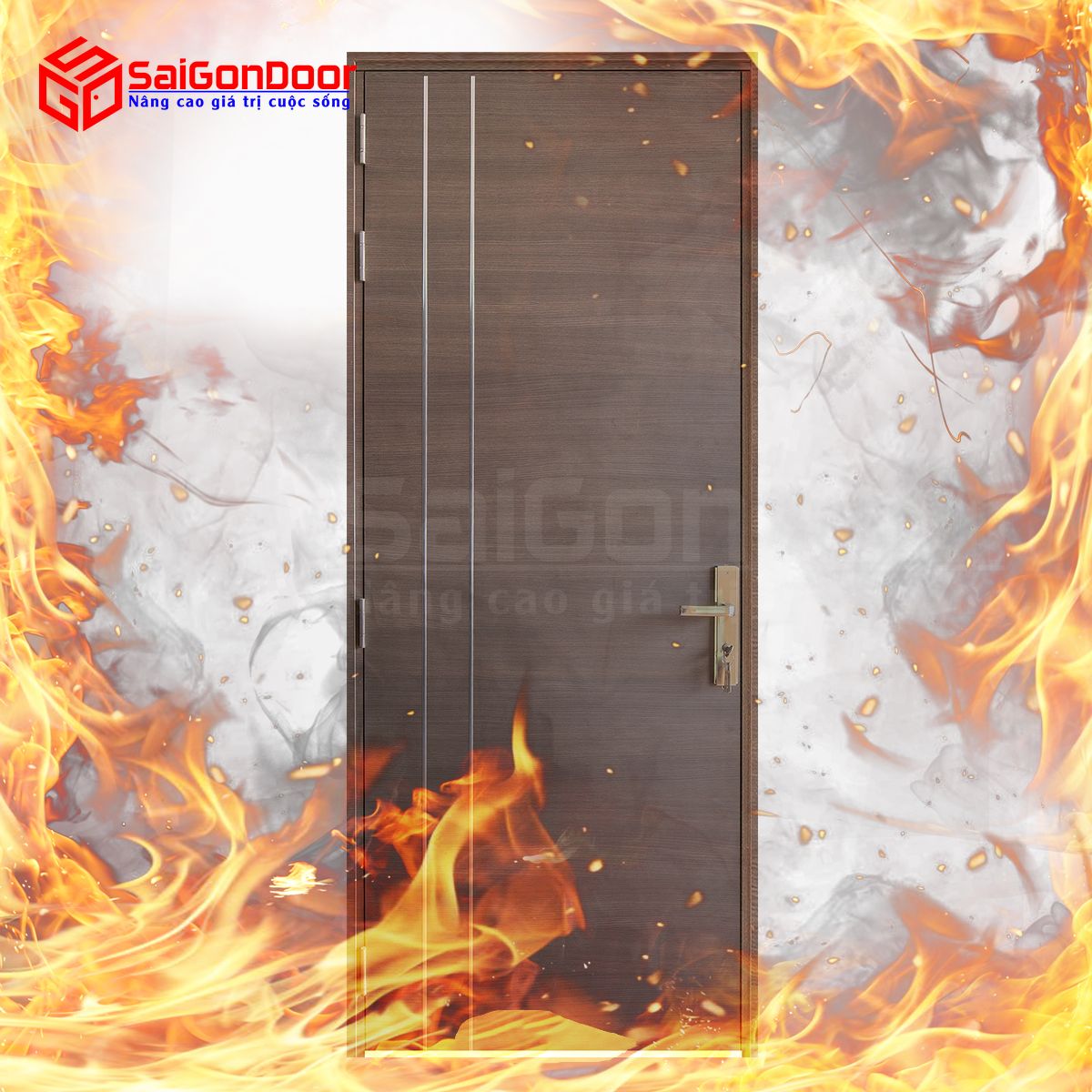 Cửa gỗ chống cháy thường được sử dụng làm cửa nhà ở với côgn dụng chống cháy tốt