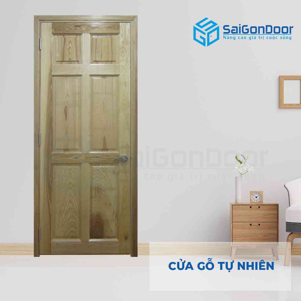 Cửa gỗ tự nhiên hiện đại sang trọng SaiGonDoor dùng làm cửa nhà vệ sinh cao cấp