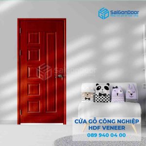 Cửa Gỗ HDF Veneer 6B xoan dao 2