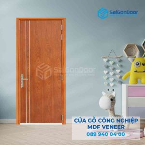Cửa Gỗ MDF Veneer P1R2 Xoan dao